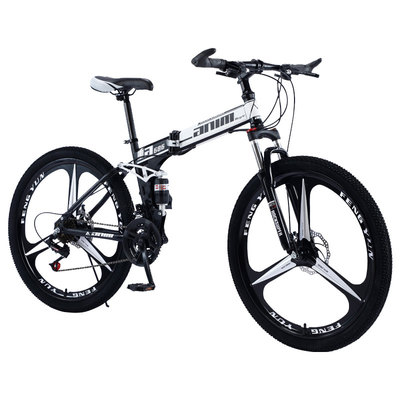 Do aço carbono dobrável da bicicleta da montanha dos adultos 120kg ajustes da velocidade vários