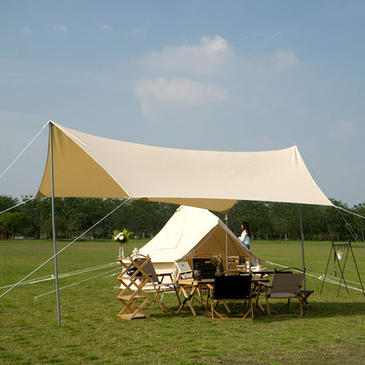 Toldo de acampamento exterior de Sun da máscara revestida de prata de Sun da tela com corda do vento