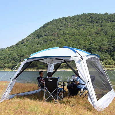 Barracas de acampamento múltiplas de prata W/P da sala do revestimento 210D 2000mm barraca impermeável de 6 homens