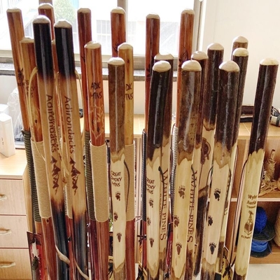 90x3cm Cane Chinese Totem Carving de passeio de madeira