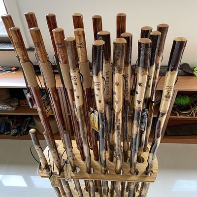 90x3cm Cane Chinese Totem Carving de passeio de madeira