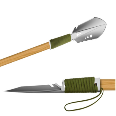 A mão tática da sobrevivência da cabeça da autodefesa 8in utiliza ferramentas a pá de acampamento do jardim