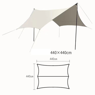 Toldo de acampamento exterior de Sun da máscara revestida de prata de Sun da tela com corda do vento