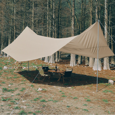 Toldo de acampamento exterior de Sun da máscara revestida de prata de Sun da tela com corda do vento